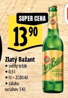Pivo světlý ležák 12° Zlatý Bažant