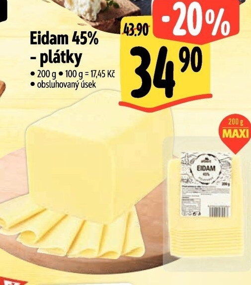 Sýr Eidam 45% Albert