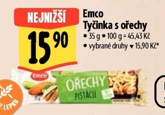 Tyčinka s ořechy Emco