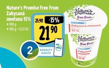 Zakysaná smetana Free From 15% bio Nature'