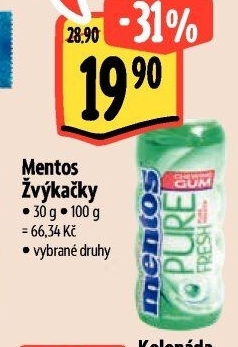 Žvýkačky Mentos