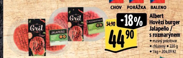 Hovězí burger Jalapeno Albert Gril