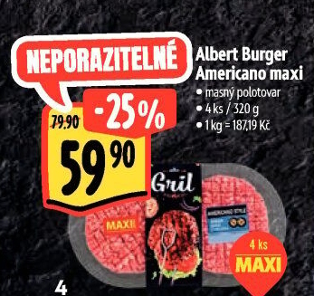 Hovězíburger Americano Albert Gril