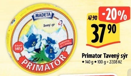 Sýr tavený Primátor Madeta