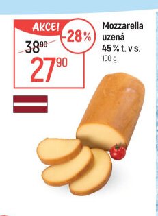 Mozzarella uzená 45% t. v s.