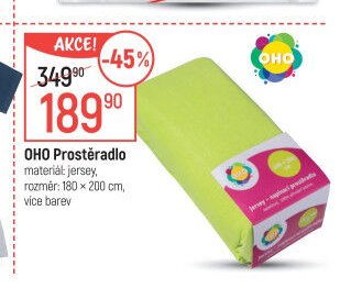 OHO Prostěradlo materiál jersey 180x200 cm
