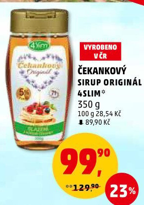 Čekankový sirup 4Slim