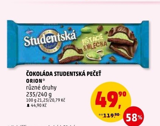 Čokoláda Studentská pečeť Orion