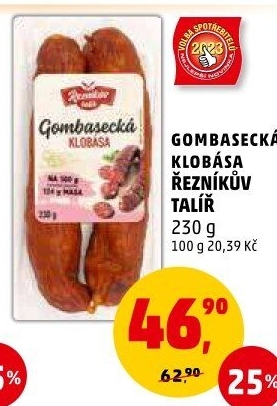 Gombasecká klobása Řezníkův talíř