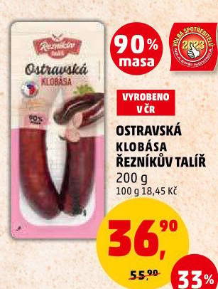 Ostravská klobása Řezníkův talíř