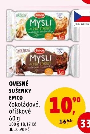 Ovesné sušenky Mysli na zdraví Emco