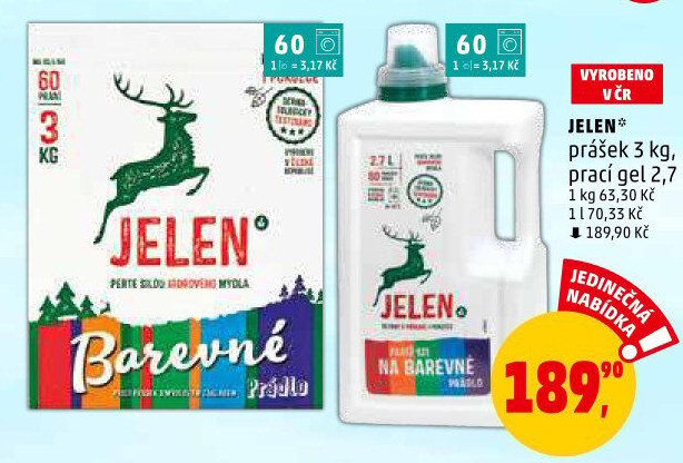 Prací prášek mýdlový Jelen