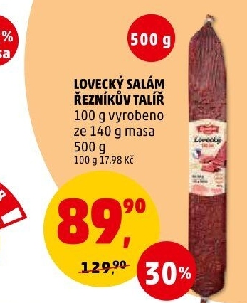 Salám lovecký Řezníkův talíř