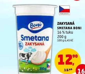 Smetana zakysaná Boni 16%
