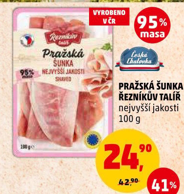 Šunka pražská nejvyšší jakosti Řezníkův talíř