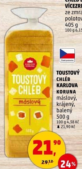 Toustový chléb Karlova Koruna
