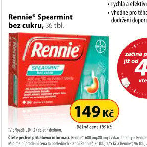 Žvýkací tablety proti pálení žáhy bez cukru Rennie