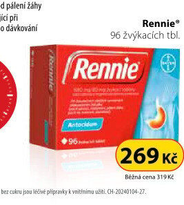 Žvýkací tablety proti pálení žáhy Rennie