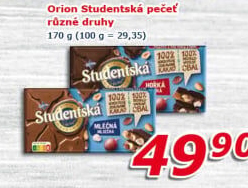 Čokoláda Studentská pečeť Orion