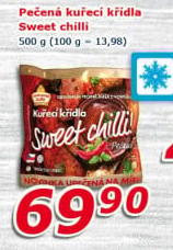 Kuřecí křídla pečená mražená Sweet chilli Vodňanské kuře