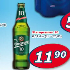 Pivo světlé výčepní 10° Staropramen