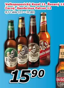 Pivo světlý ležák 11° Medium Velkopopovický Kozel