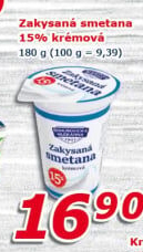 Smetana zakysaná15% Choceňská mlékárna