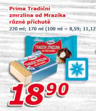 Tradiční zmrzlina od Mrazíka Prima