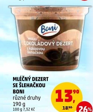 Dezert mléčný se šlehačkou Boni