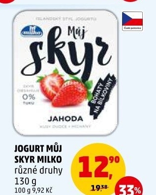 Dezert zakysaný ochucený Můj Skyr 0% Milko