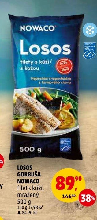 Losos Gorbuša filety mražený Nowaco