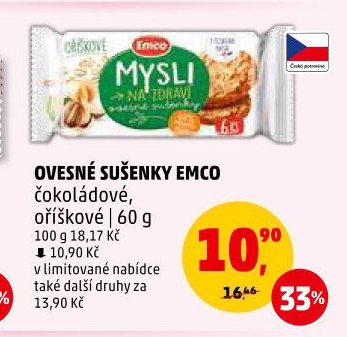 Ovesné sušenky Mysli na zdraví Emco