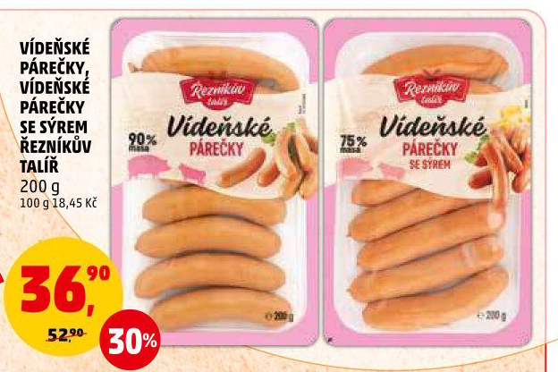 Párky vídeňské Řezníkův talíř