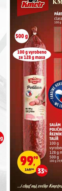 Salám Poličan Řezníkův talíř