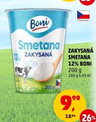 Smetana zakysaná Boni 12%