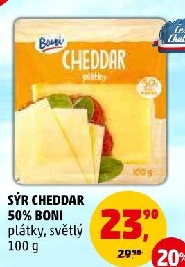 Sýr Cheddar 50% Boni