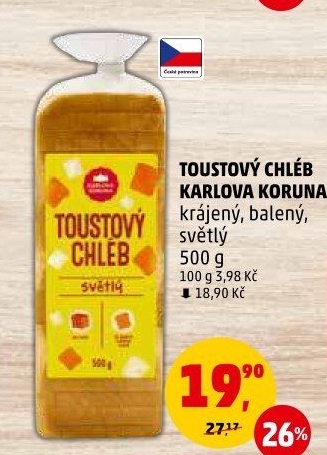 Toustový chléb Karlova Koruna