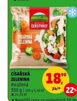 Zelenina císařská mražená Mrazivá Čerstvost