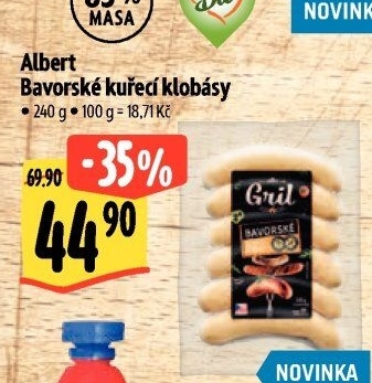 Bavorská klobása kuřecí Albert Gril