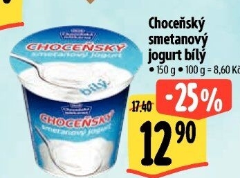 Bílý jogurt smetanový Choceňský