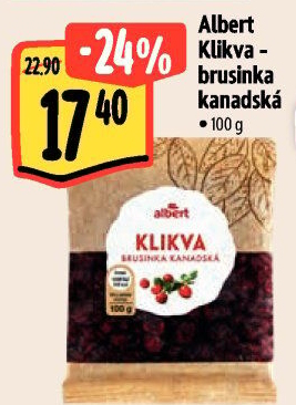 Brusinky klikvy sušené Albert