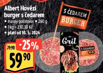 Hovězí burger s čedarem Albert Gril