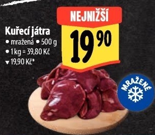 Játra kuřecí mražená