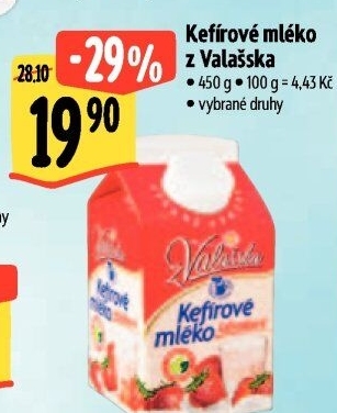 Kefírové mléko ochucené Mlékárna Valašské Meziříčí