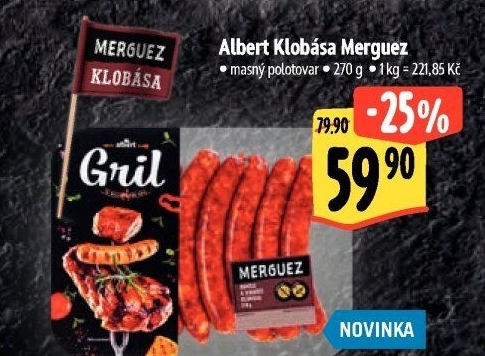 Klobása Merguez Albert Gril
