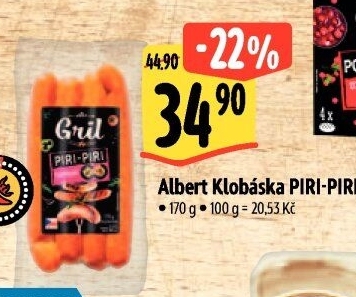 Klobása Piri-Piri Albert Gril