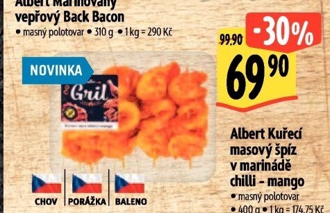 Kuřecí špízy marinované Albert Gril