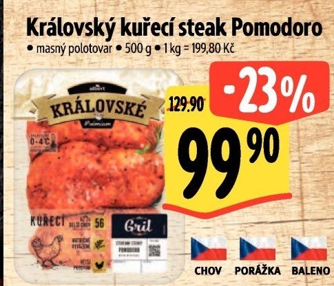 Kuřecí steak Pomodoro Královský Albert Gril