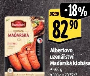 Maďarská klobása Albertovo uzenářství