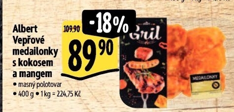 Marinované vepřové medailonky Albert Gril